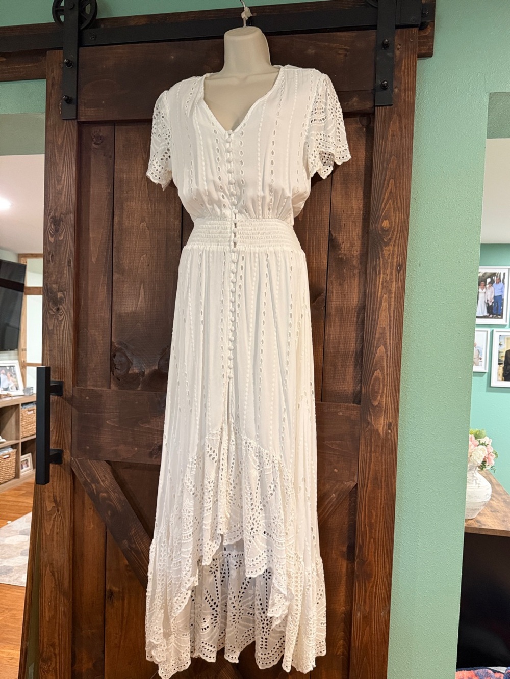 Young Fabulous & Broke White Eyelet High-Low Maxi Dress